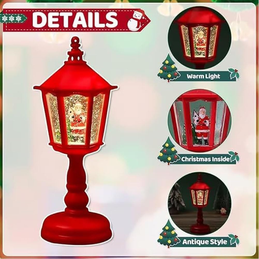 Lampada da tavolo a tema natalizio con musica, luce decorativa luminosa per feste in casa