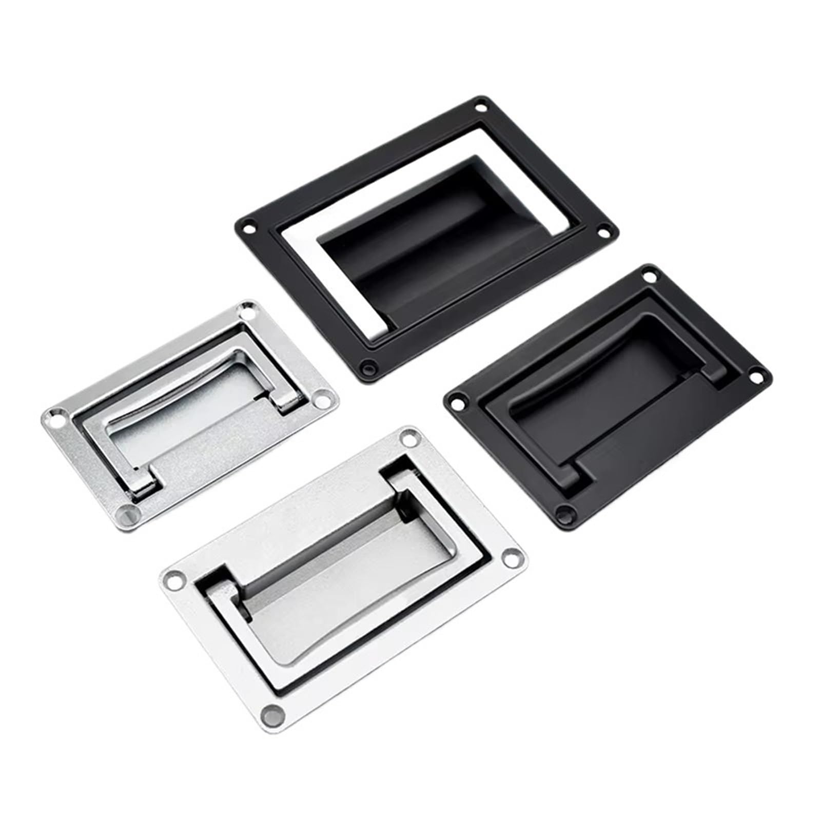 Poignée de traction pliante encastrée contre les chocs, alliage zinc noir XK616