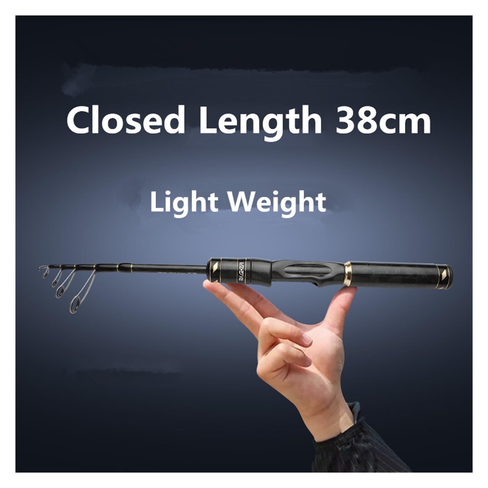 Canne à pêche télescopique de Voyage, Spinning, Casting, leurre, Portable, Cross, Carbone, Eau Douce, Eau salée, Basse(Casting 1.5m)