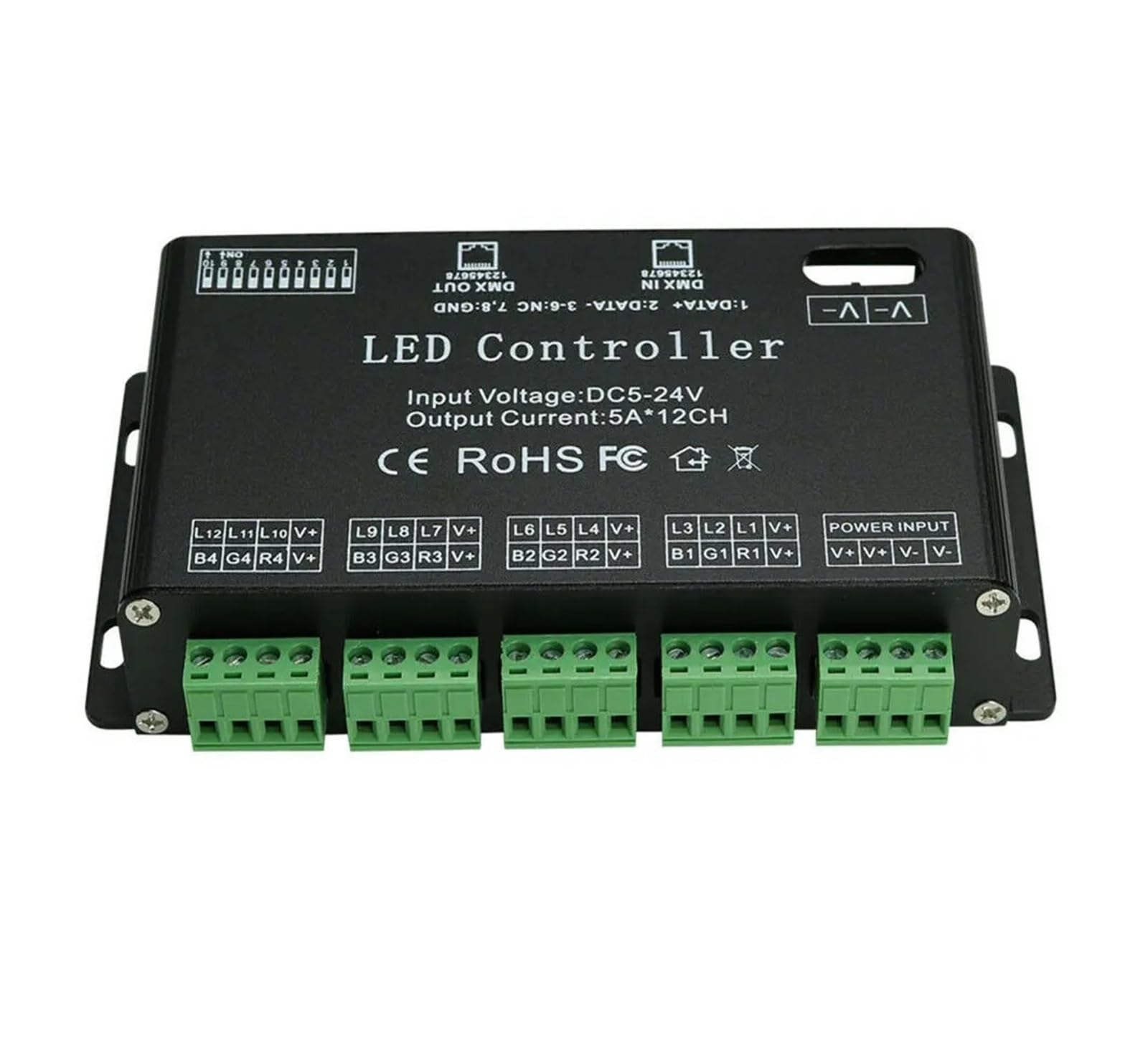 512 decoder with Digital Display dimming Driver RGBW 24-Channel LED Controller for lamp DC5V-24V(12 channle)