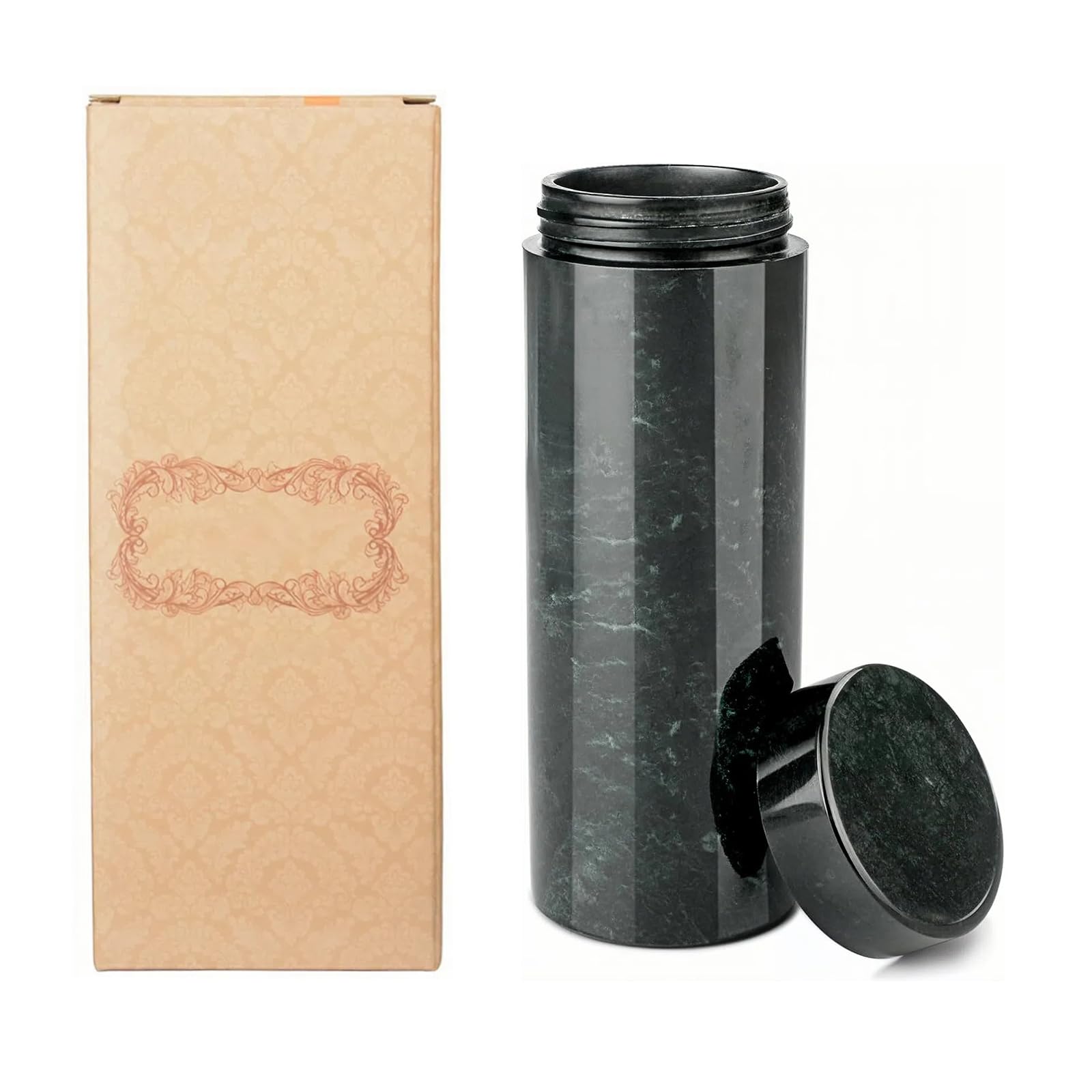 GMYIAK Marble Travel Mug with Leak-Proof Lid, Portable & Reusable Coffee Cup Travel Mug for Office Cups, 11oz Green Marble