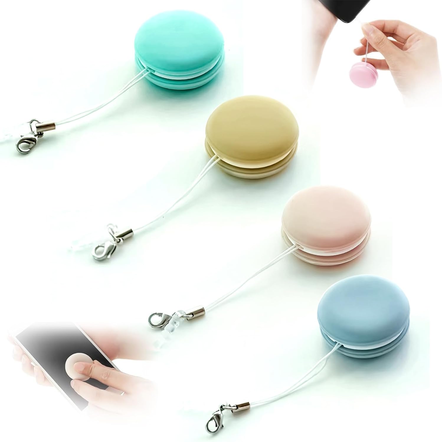 Macaron Phone Screen Cleaner, 2025 New Screen and Eyeglass Brush Cleaner, Portable Macaron Mobile Phone Screen Wipe Mobile Phone Pendant for Phone Eyeglass Computer (12)