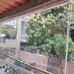 Persianas Para Exteriores Jardin Exterior Jardín Persianas Estor Enrollable Cortina Enrollable Transparente,Impermeable Cortinas de Plastico PVC,Toldo Vertical para Ventanas Puertas Pérgola,Ancho x Alto (140x150cm)