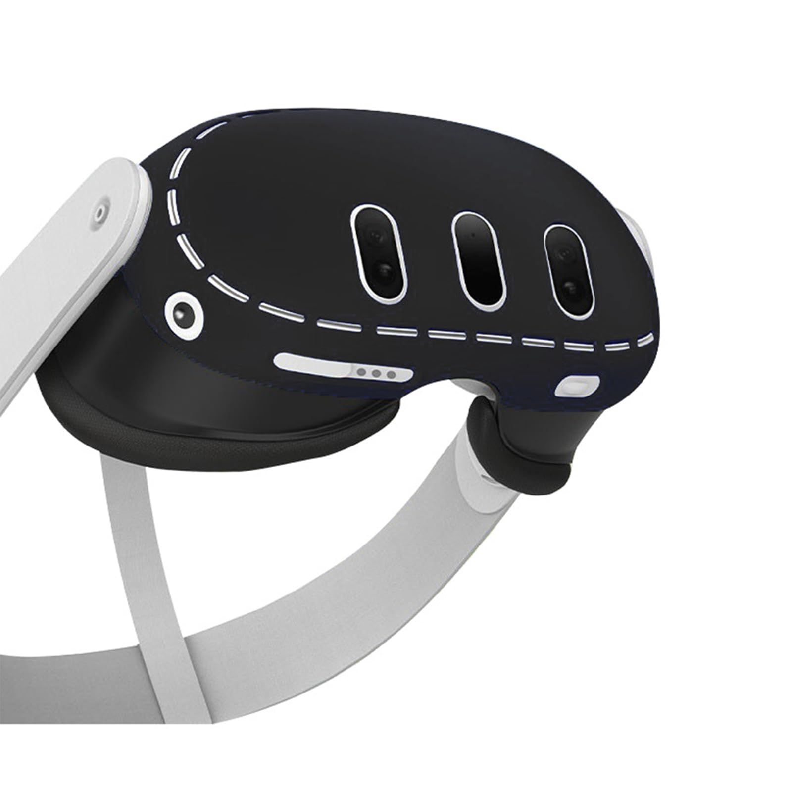 Schutzhülle aus Silikon, VR Headset Shell Schutzhülle für Meta Quest 3,Silikon VR Shell Front Face Protector Abdeckung Kompatibel mit Meta Quest 3 Schockproof & umfassender Schutz für VR (schwarz)