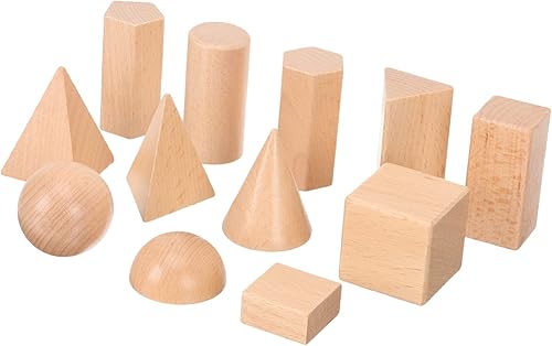 Miniatura 1 de Toyvian 12 piezas de geometría modelo geométrico bloques sólidos 3D formas geométricas 3D bloque de forma geométrica formas geométricas de madera