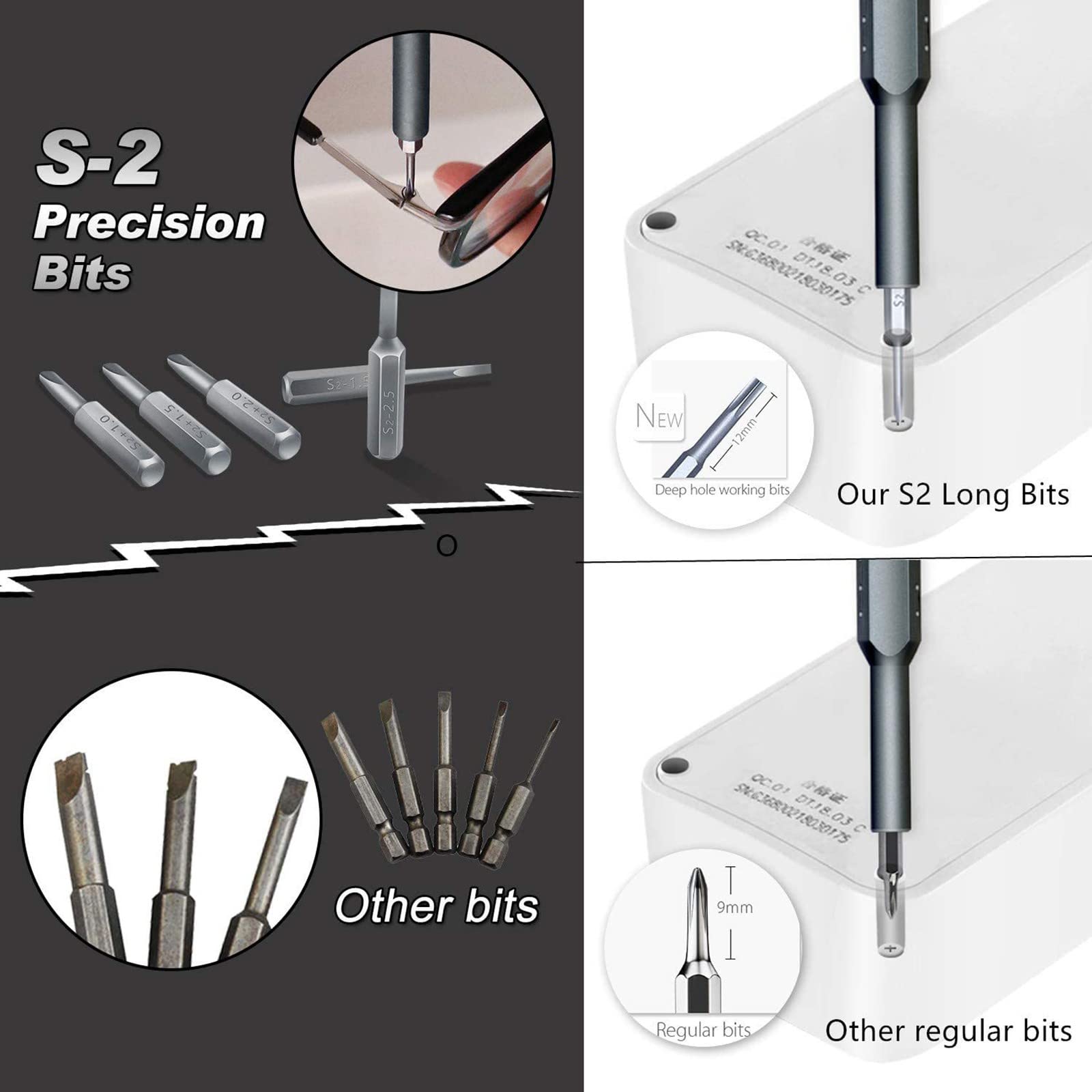 NICHOY Set di cacciaviti di precisione 69 in 1, Set di cacciaviti manuali magnetici, Mini Set di cacciaviti per Elettronica, PC, gioiellieri, Orologi, Riparazione di Occhiali(A)