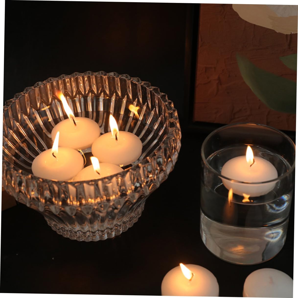 6pcs Unscented Floating Tea Candles 4.5x2.5cm Small Pool Party Wedding Decoration Romantic Birthday Festival Supply