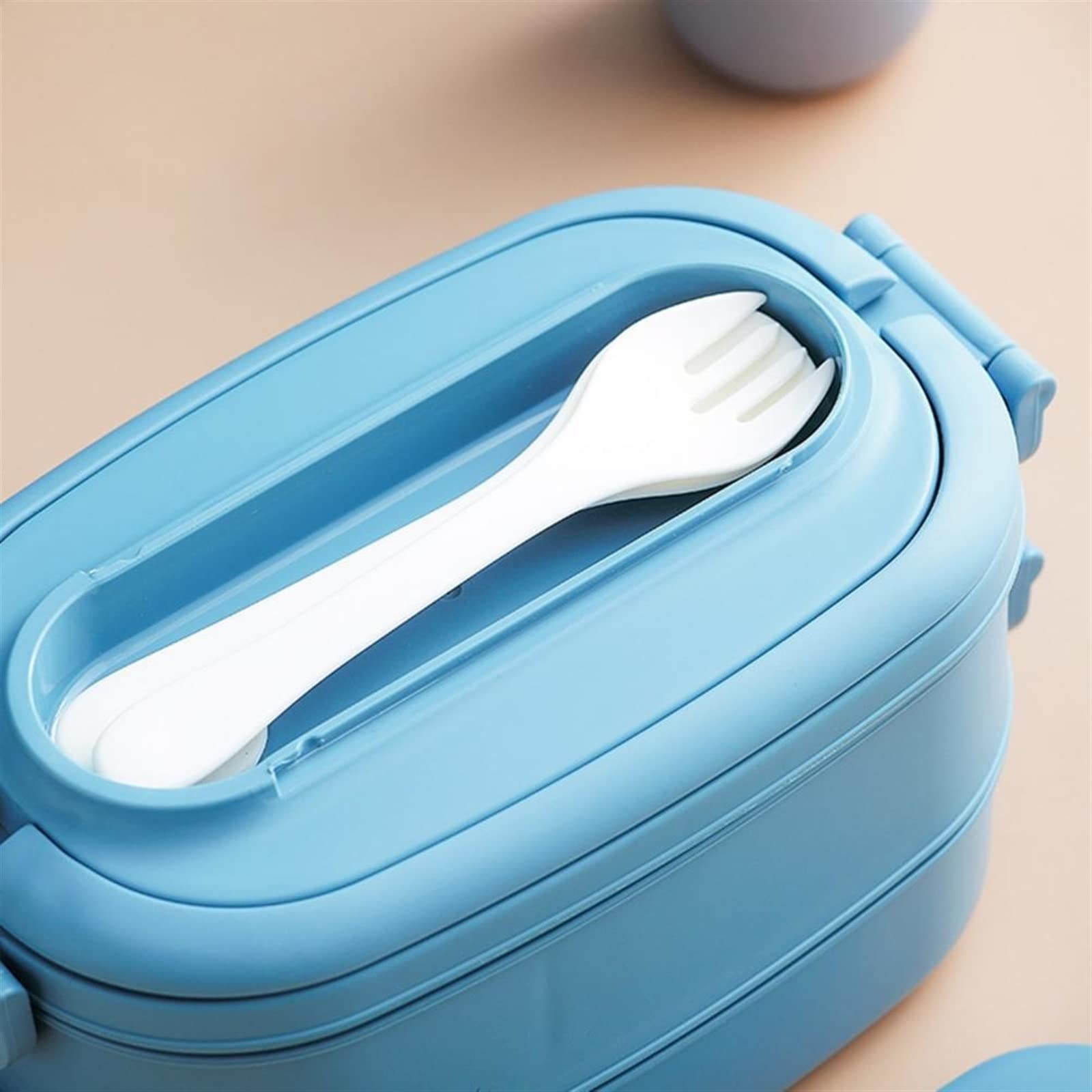 Bento-Boxen, Lunchbox, Lunchbox, doppelt versiegelte Lebensmittelbox, Lunchbox mit Löffel und Gabel ，Lunch-Boxen(Green)