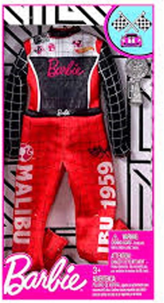 Barbie Clothes - Career Outfit Doll, Racecar Driver Jumpsuit with Trophy, Multi