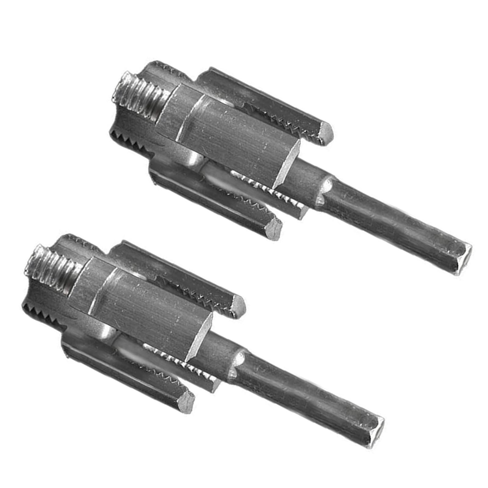 Woedpez Four Points 2Pieces Electric Drill Compatible Pipe Threading Attachments Internal & External Threader Cutter For Hole Cutting Threading Tool For