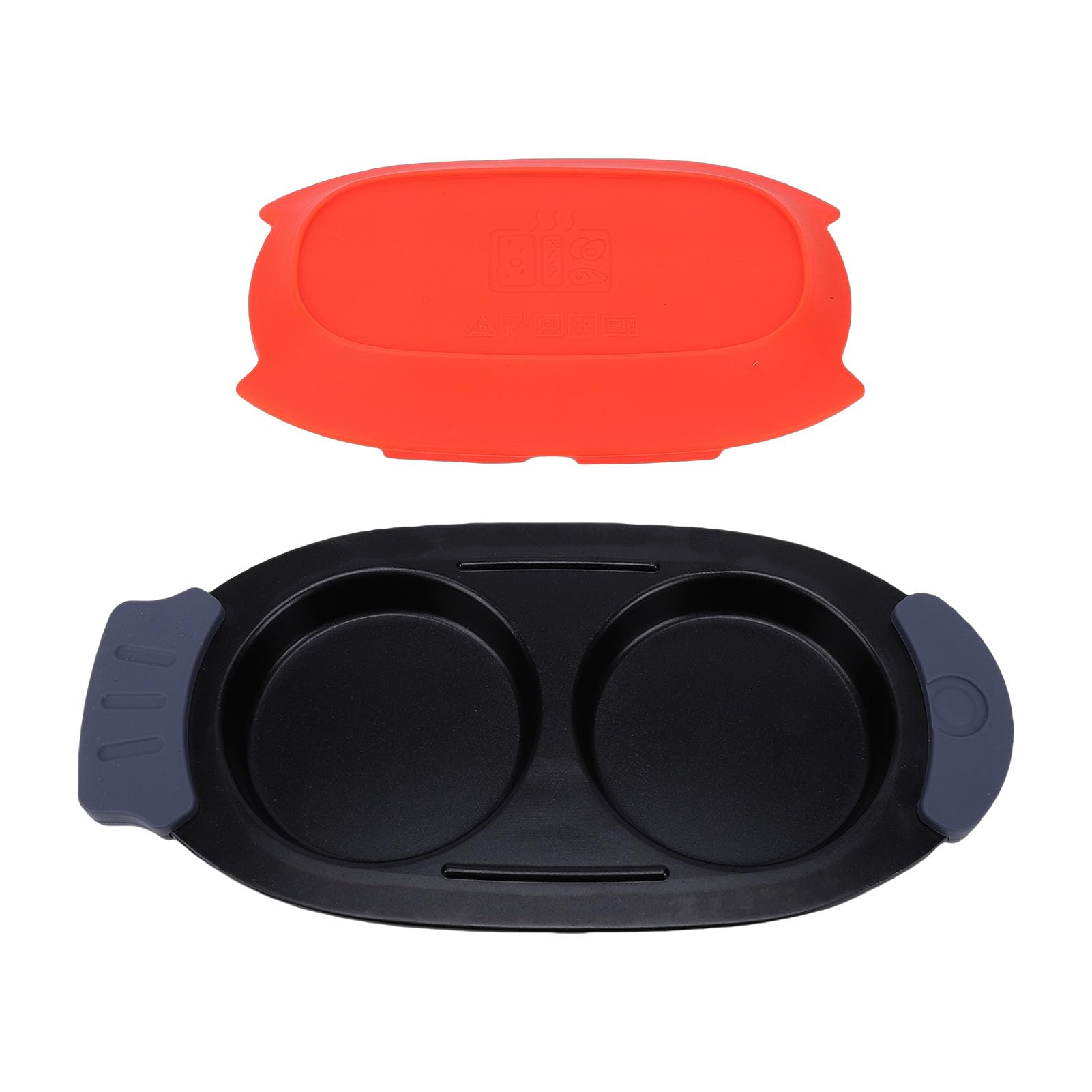 Luocute Cuociuova per Microonde, Rivestimento Antiaderente con Manico Rimovibile e Coperchio in Silicone Resistente Al Calore, Lavabile in Lavastoviglie per Uova Soffici, Carne Tenera