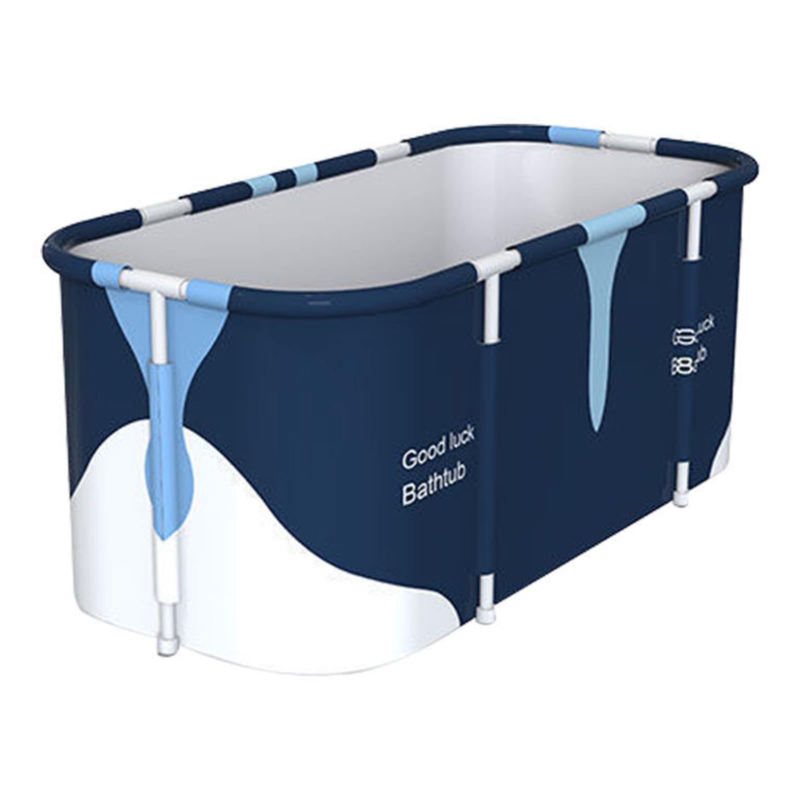 Faltbare Badewanne Erwachsene Komfort Größe 140cm Beinfreiheit Mobile Wanne Klappbar mit 6 Lagen Isolierung für Dusche inklusive Rückenlehne und Sitzkissen ideal für Home Spa und Eisbad Outdoor