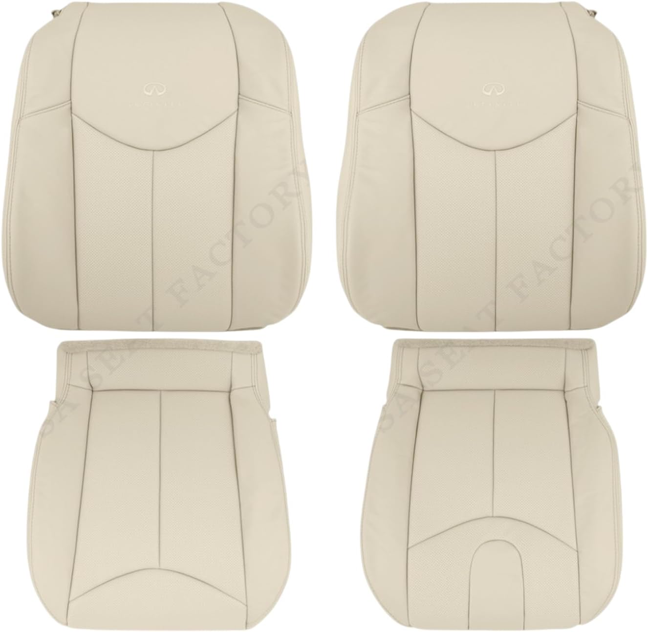 US Auto Seat Cover 2008-2013 fits Infiniti G37 Genuine Leather Front Replacement Seat Covers Wheat (Placement on Vehicle:Driver & Passenger Tops & Bottoms;)