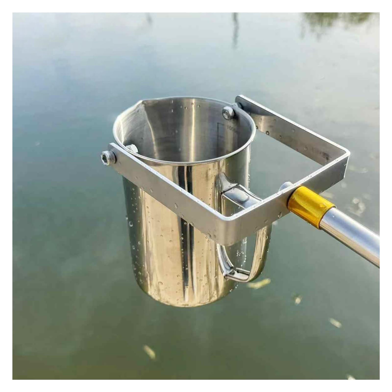 Telescopic Rod Water Quality Sampler, Water Sampler Kit with Stainless Steel Big Dipper and Retractable Pole, Rod Vertical Swing Sampling for Environmental Water Sampling(500ml,1.11-3m/3.6-9.8 ft)
