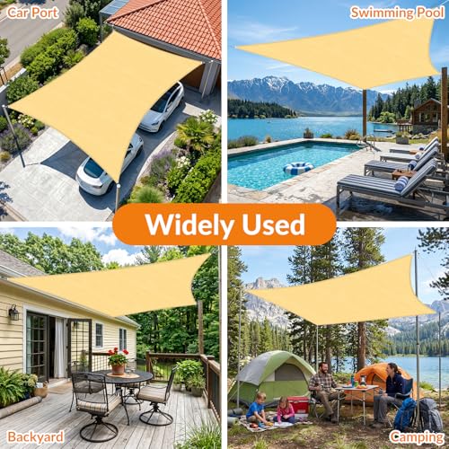 Image of KANAGAWA 6'X8' Sun Shade Sail Sand Curved Rectangle
