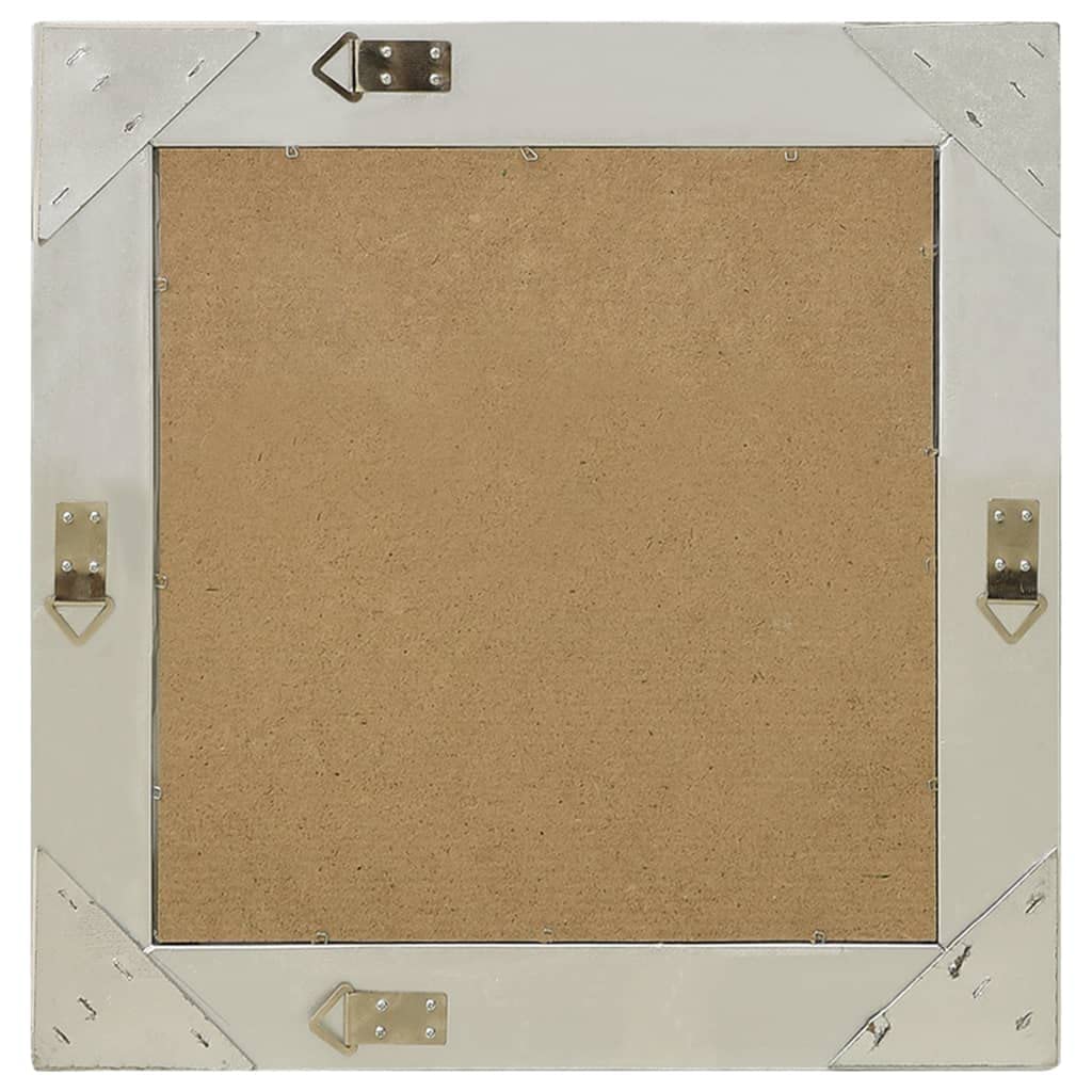 Specchio da parete in stile barocco, cornice in legno argentato, 50 x 50 cm, quadrato, con ganci di fissaggio, moderno specchio decorativo, specchio da trucco ad alta definizione, per
