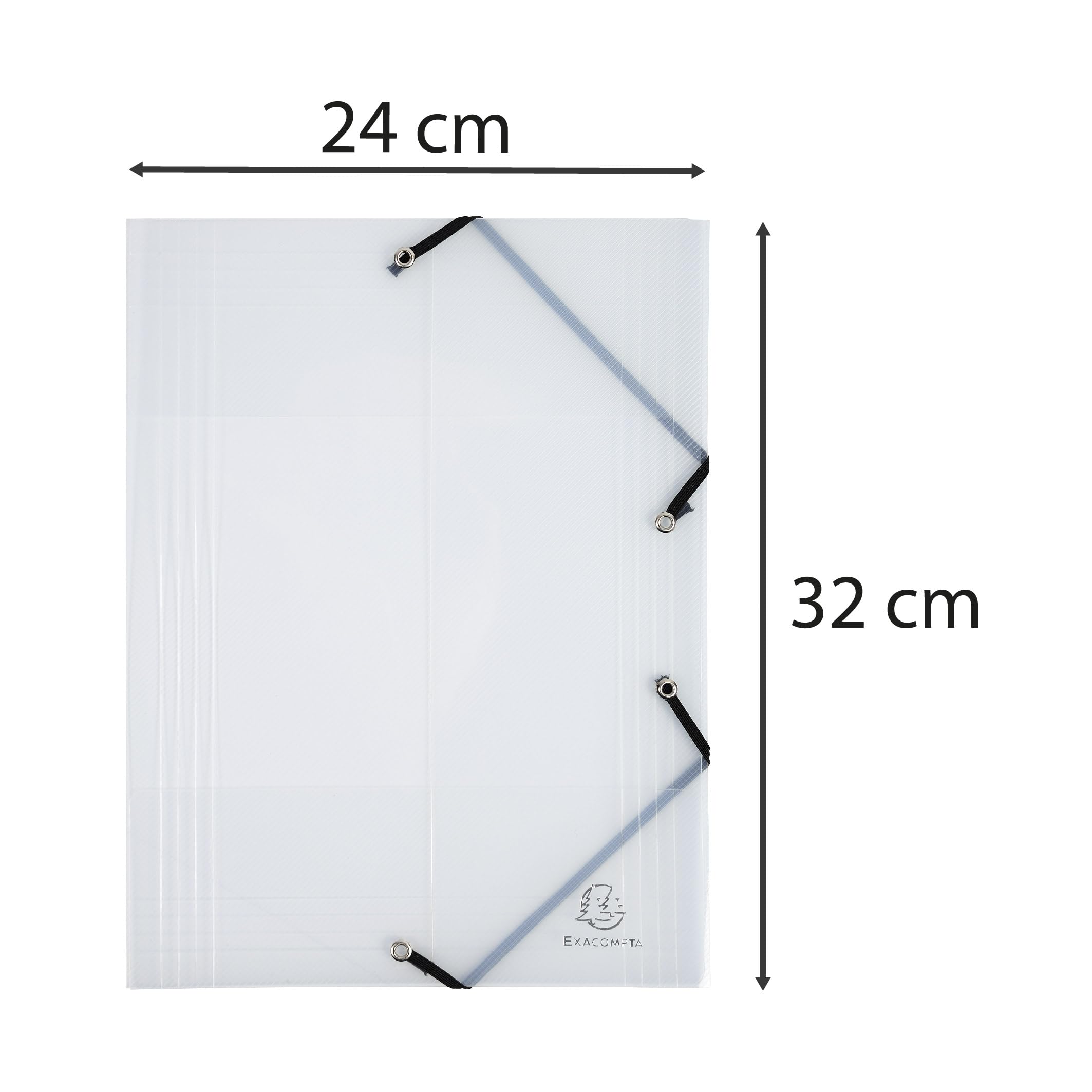 Exacompta - Rif. 56742E - Confezione da 25 cartelle con elastico Kreacover - tasca a 3 scomparti - in polipropilene opaco - dimensioni 24 x 32 cm per documenti formato A4 - colore bianco