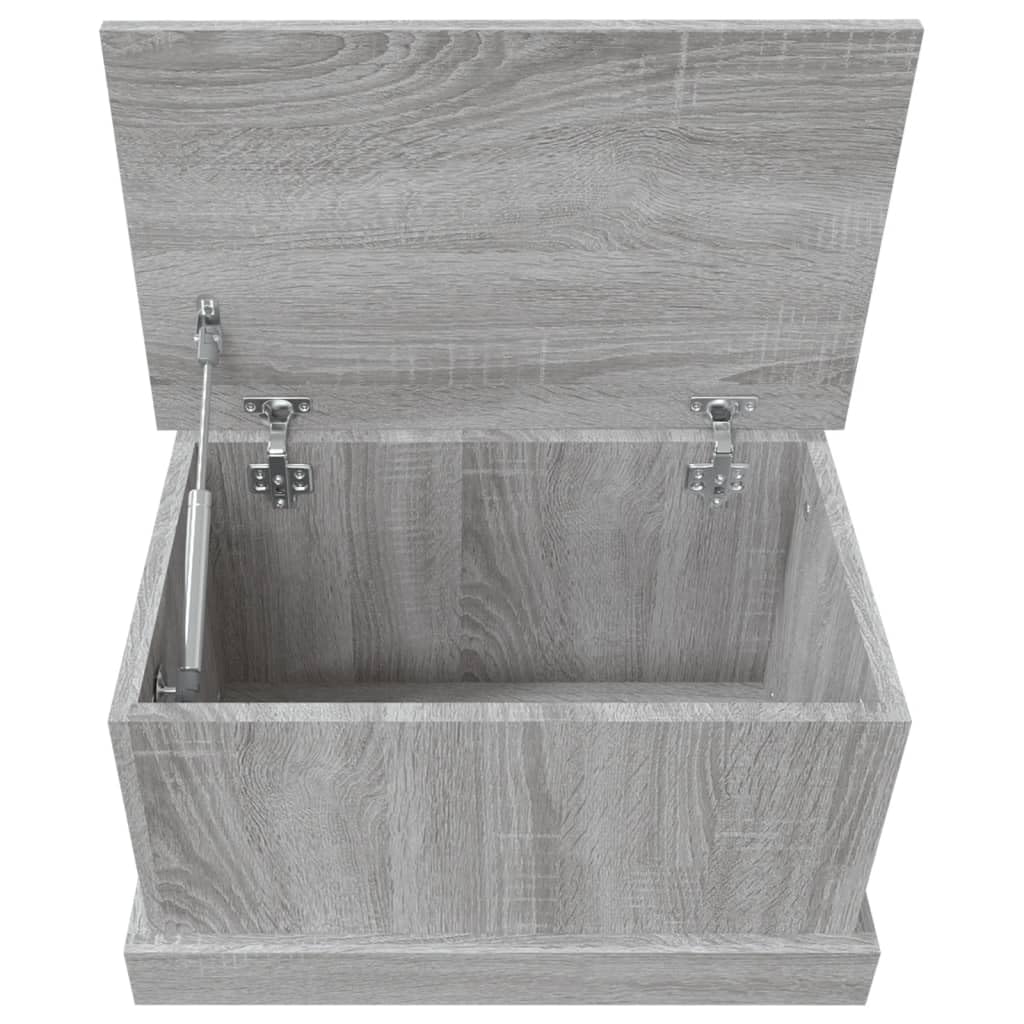 Truhe Grau Sonoma 50x30x28 cm Aufbewahrungsbox aus Holzwerkstoff mit Deckel, Kompakte Holzkiste für Wohnzimmer und Flur, Vielseitiger Beistelltisch mit Stauraum für Kissen