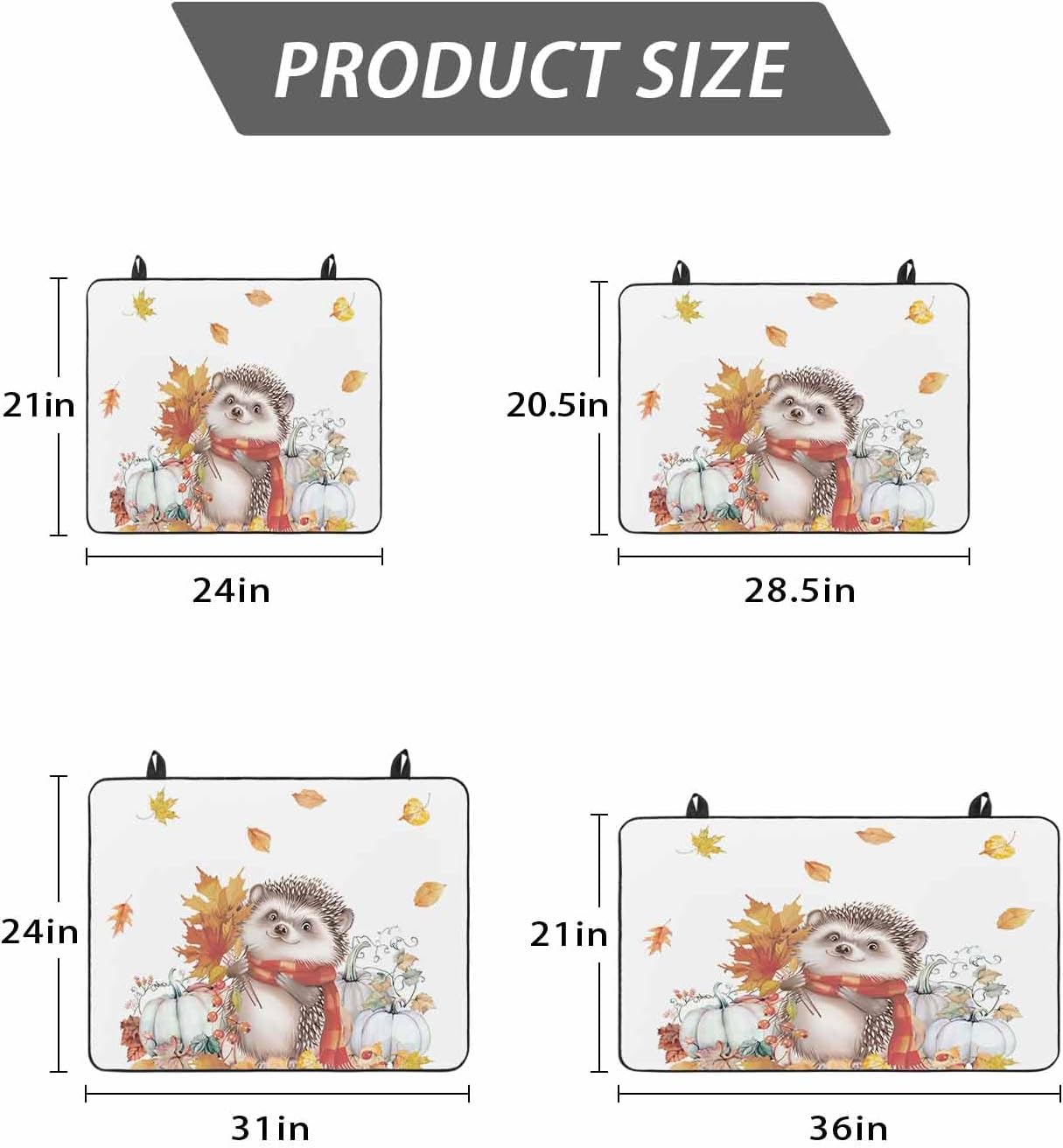 Stove Top Cover for Electric Stove Fall Thanksgiving Hedgehog Maple Leaves Pumpkins 24" x 21" Heat Resistance Electric Stove Cover Glass Stove Top Protector Washer/Counter Protector