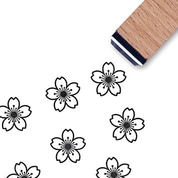 Sakura Flower Rubber Stamp, 3/5 Inch Small Mini Stamp for Scrapbooking Card Making Planner