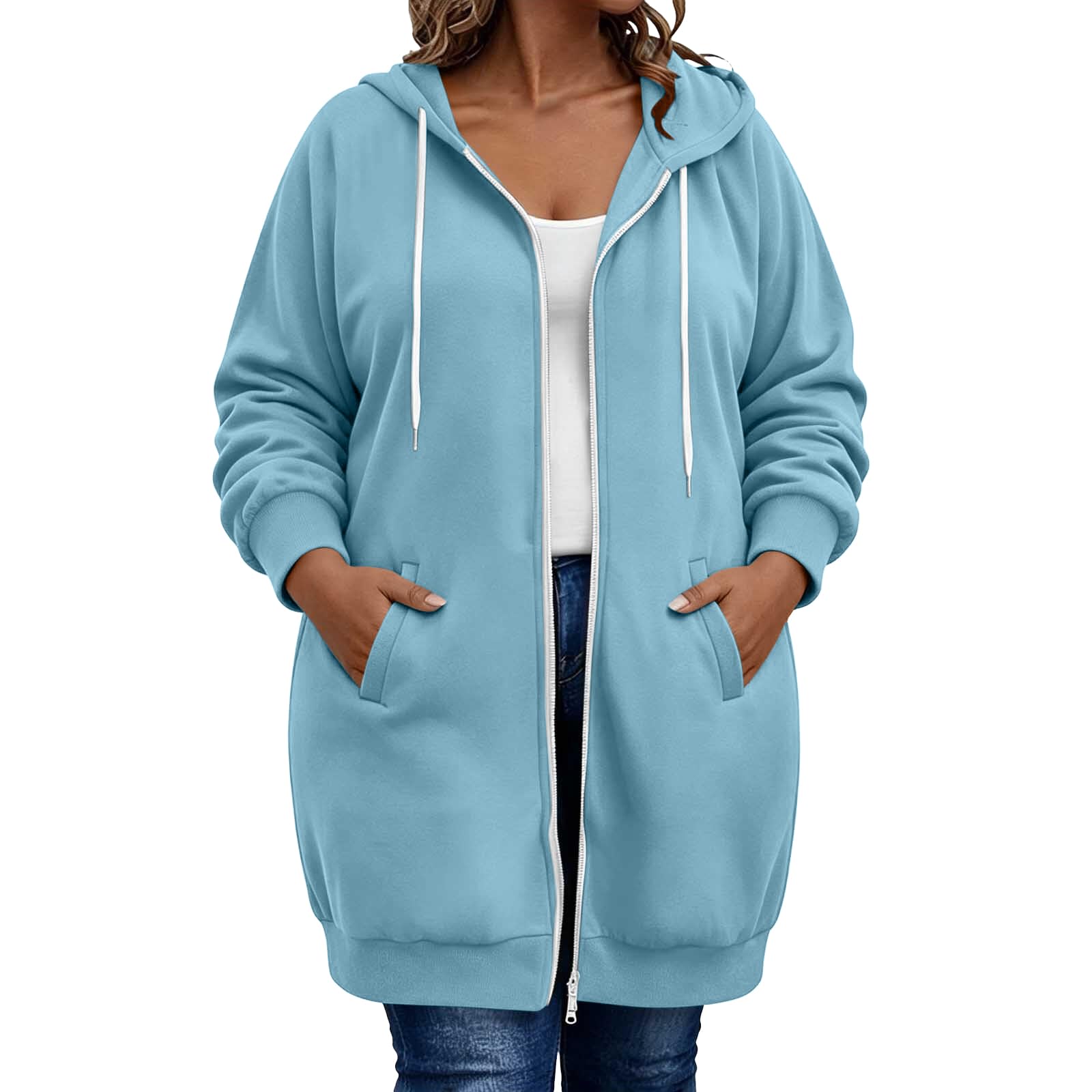 Kapuzenjacke Damen Oversize Sweatjacke Damen Lang Mit Kapuze Mantel