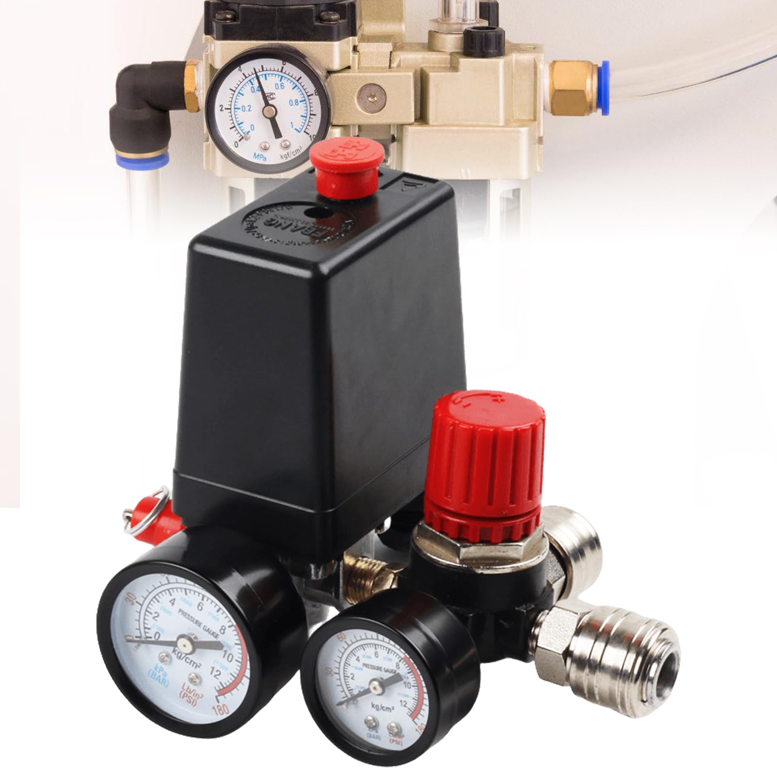 Druckschalter Für Kompressor 220V - Mit Manometer Bis 120 PSI