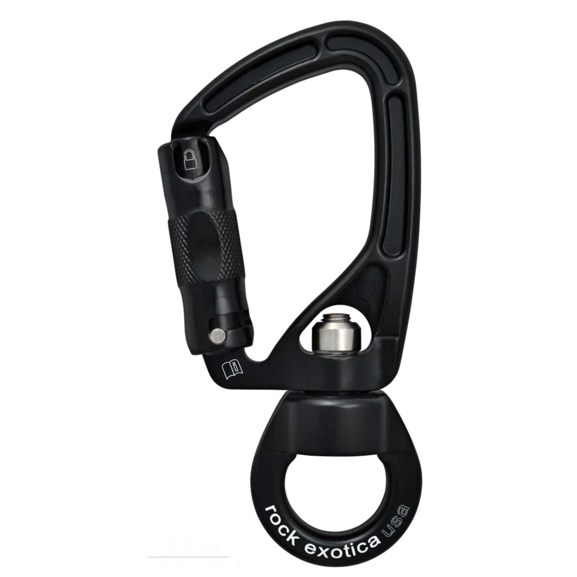 Rock Exotica SwivaBiner Carabiner – Integrated Swivel and 3-Stage Locking Gate – Heavy Duty, High-Performance Carabiner for Climbing, Rigging & Rescue