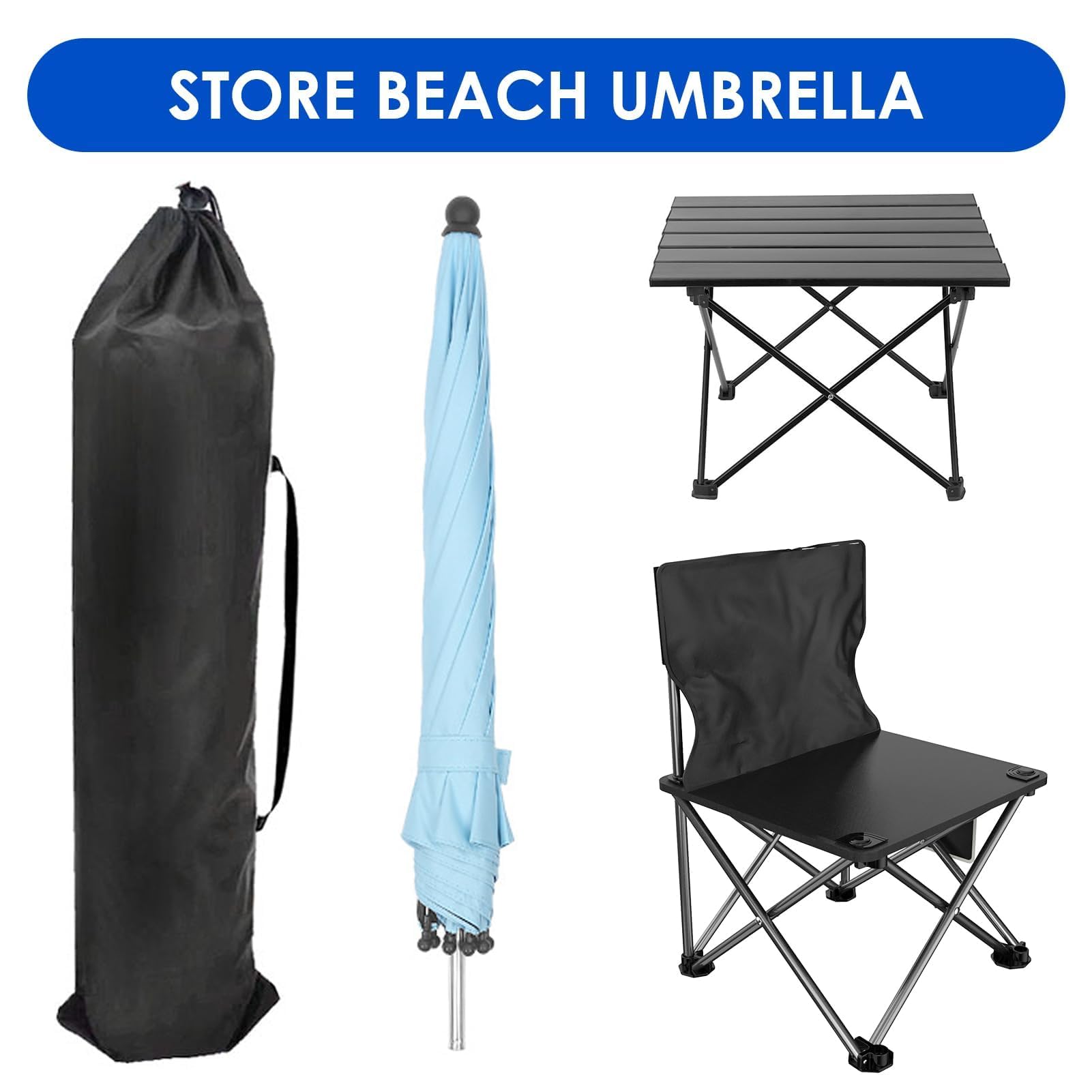 Sacca Per Ombrellone Da Spiaggia In Poliestere - 118x17.5 Cm, 5 Colori, Con Tracolla - Foto 2