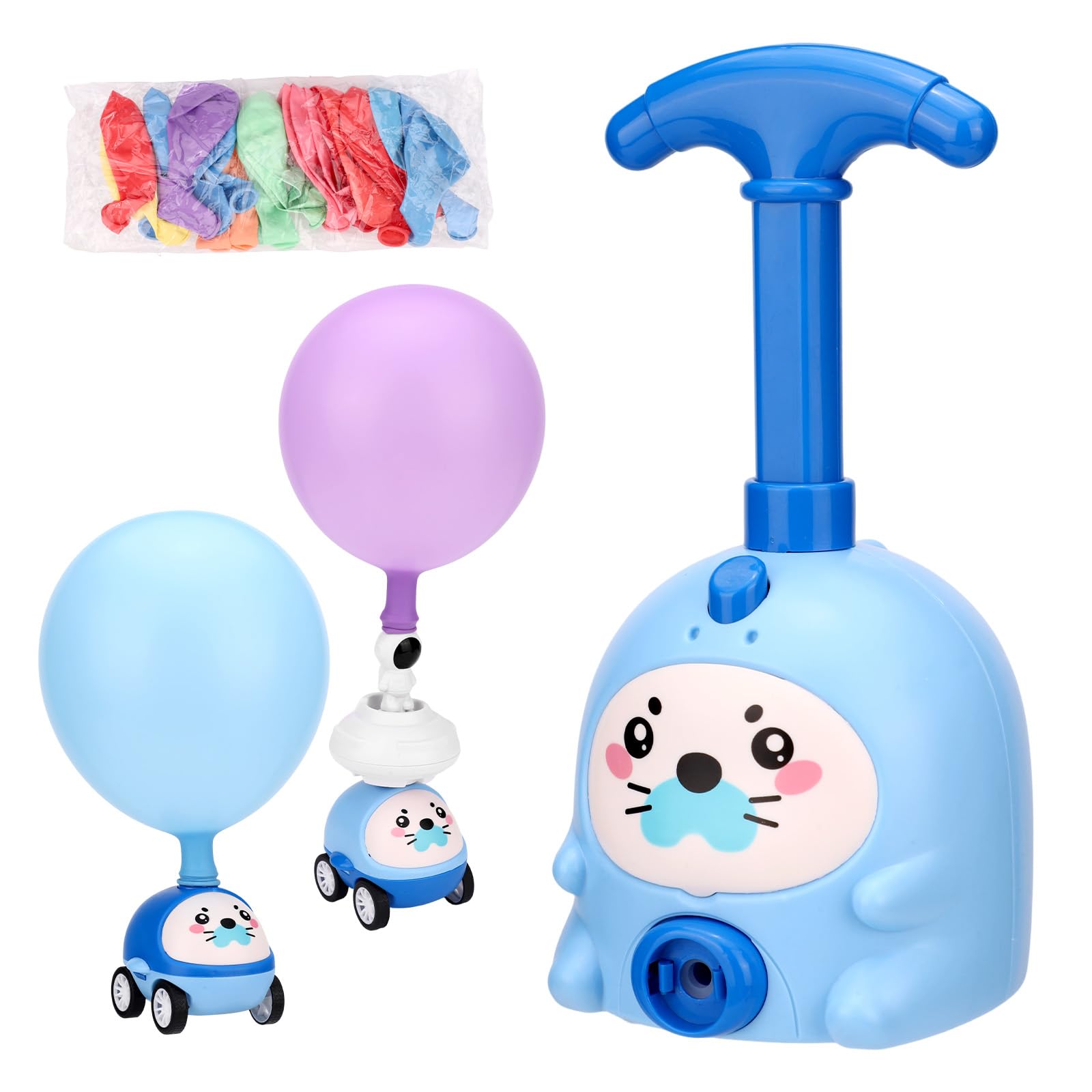 Sinbana Balloon Launcher Toy Set, Animal Air Powered Balloon Car Toy with Manual Pump 2-in-1 DIY Interactive Car Kit Party Game for Outdoor Fun Party Favors