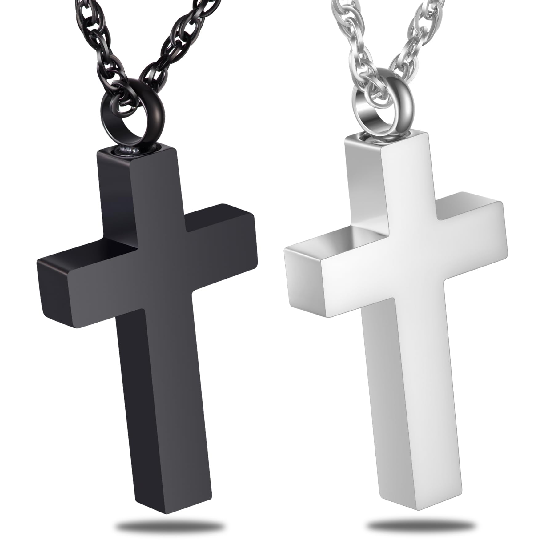 Cremation Cross Necklace for Ashes, Blank Cross Urns Locket Pendant Ashes Holder Stainless Steel Memorial Jewelry