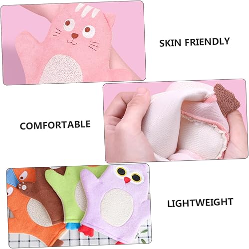Miniatura 9 de 6Pcs Bath Mitts Washcloths Soft Body Cleaning Gloves with Cartoon Patterns for Gentle Scrubbers for Bath Enjoyment and Delicate Skin Care