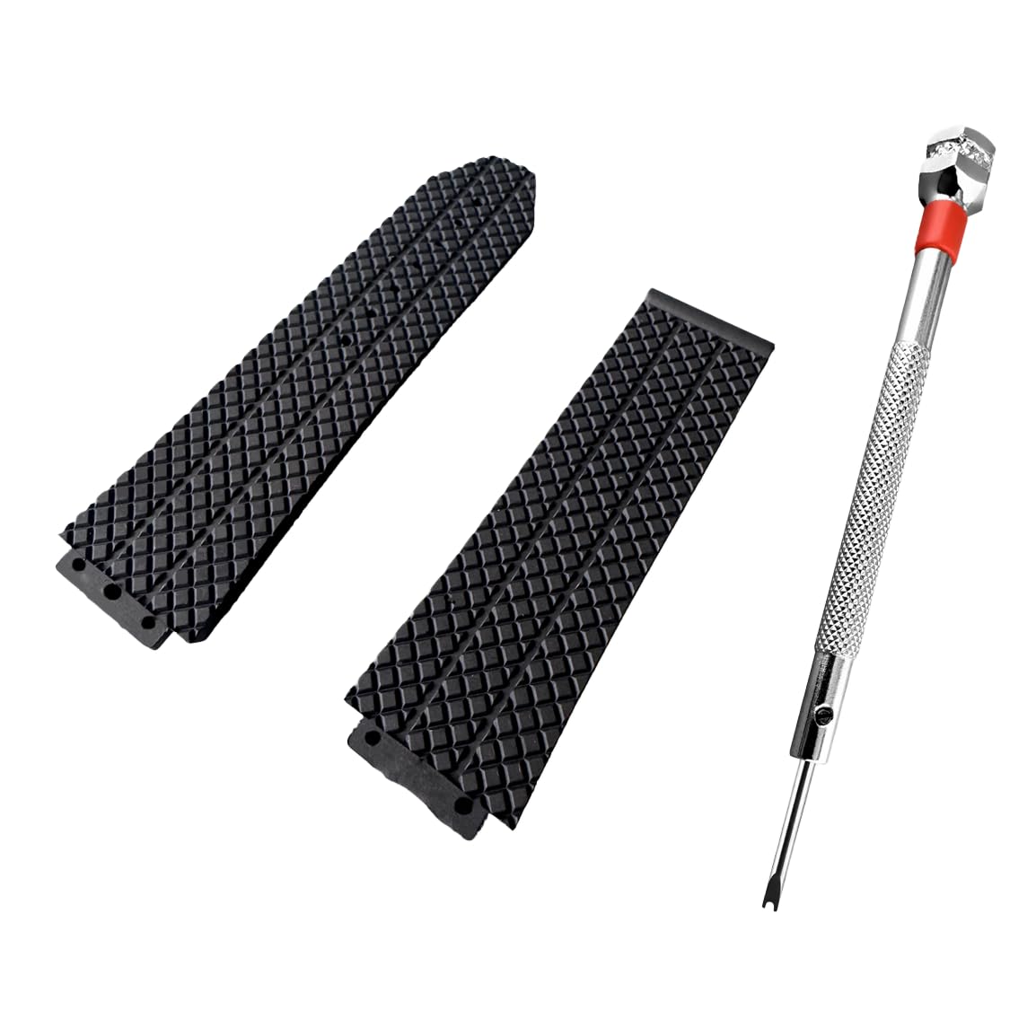 Rubber Watch Band Strap Replacement For Hublot Fusion 44-45 H Big Bang Black 24mm 25mm + H Style Screwdriver