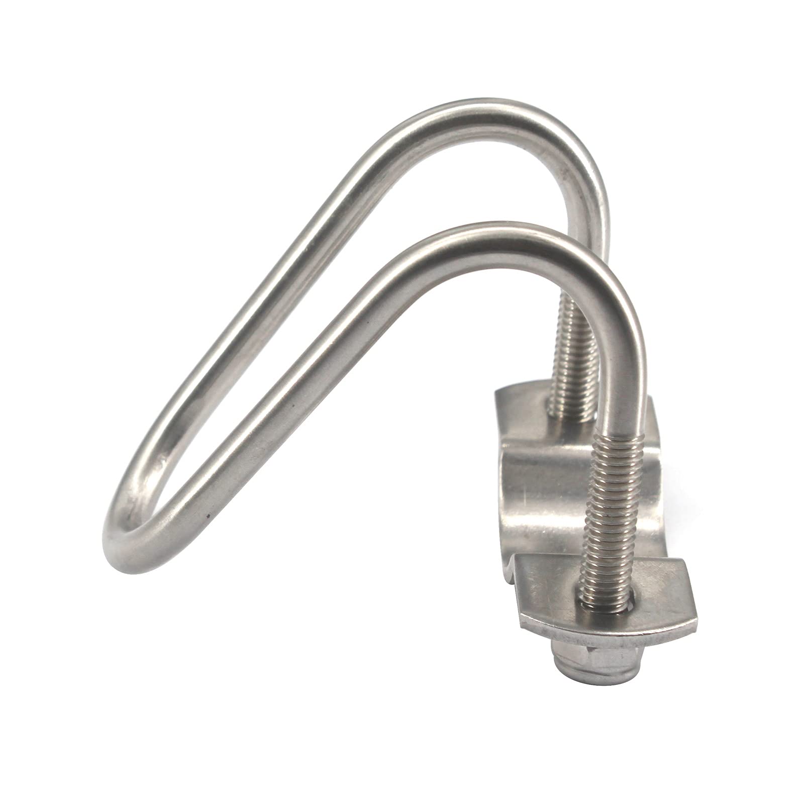 (4 Pieces) M6x20x32mm Cross Tube Buckle 305 Stainless Steel Pipe Clip Cross Connector U Shape Pipe Buckle for Farm,Greenhouse,Fence,Max Tube - Image 2