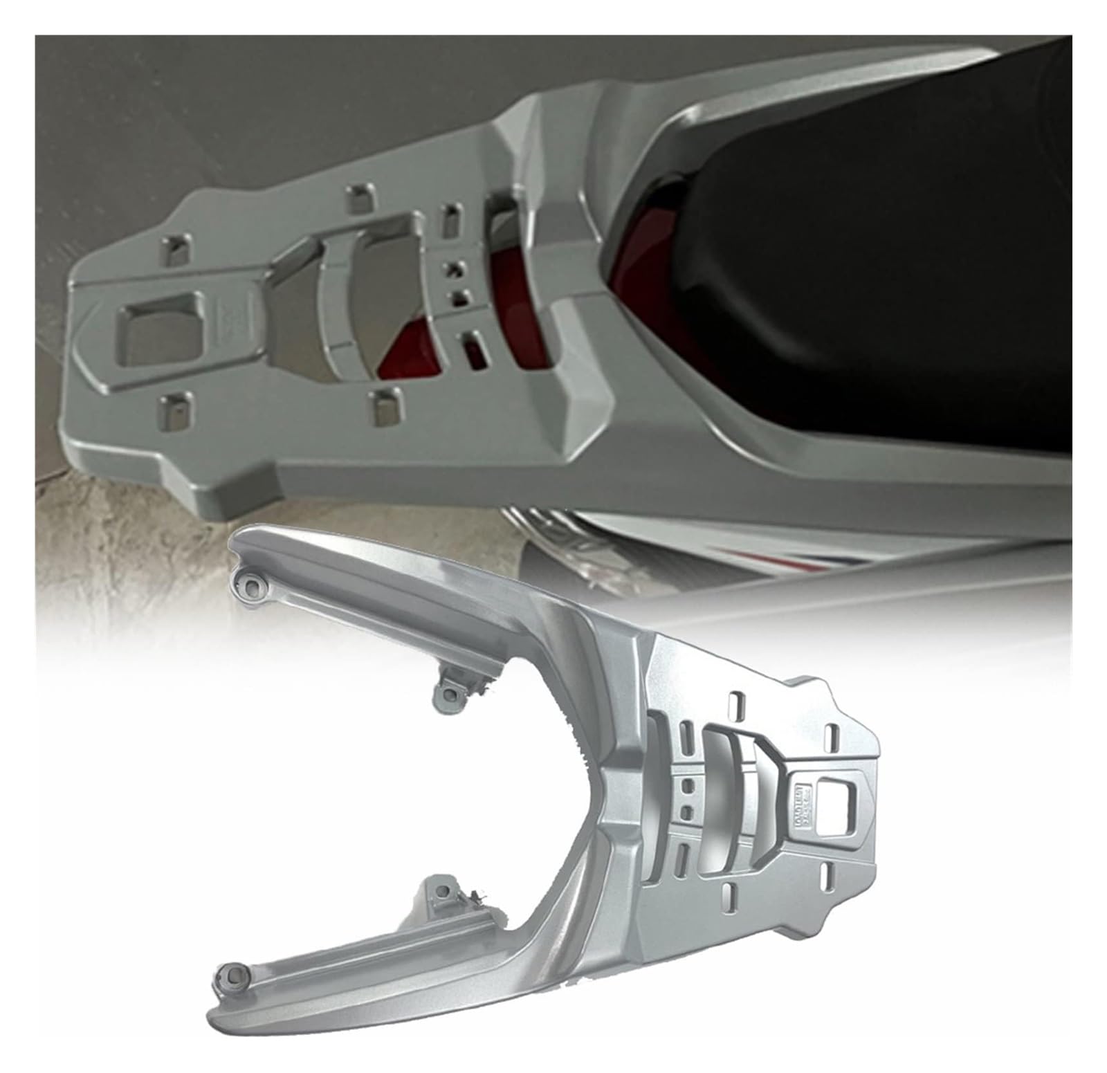 para RX125 RX 125 Fi Portaequipajes Trasero Accesorios para Motocicleta Estante Caja Trasera Soporte Baúl Apoyabrazos Portapacchi Moto(Silver)