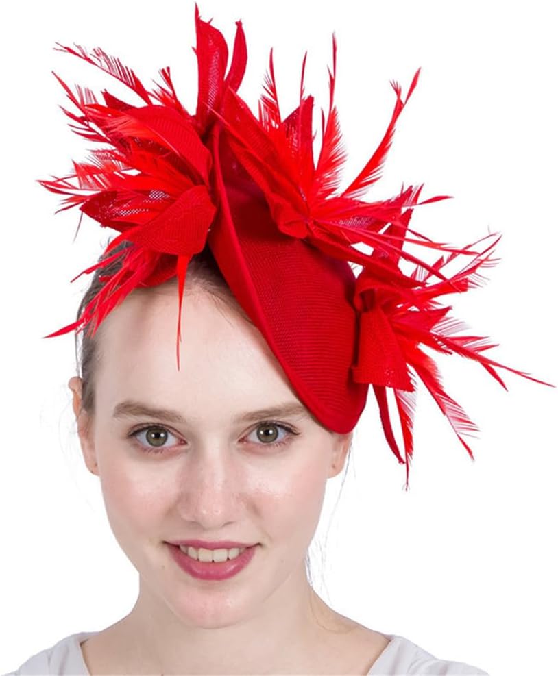 Niiyyjj Church Wedding Party Cap Ladies Fascinators Hats Women Feather Millinery Horse Racing Headwear