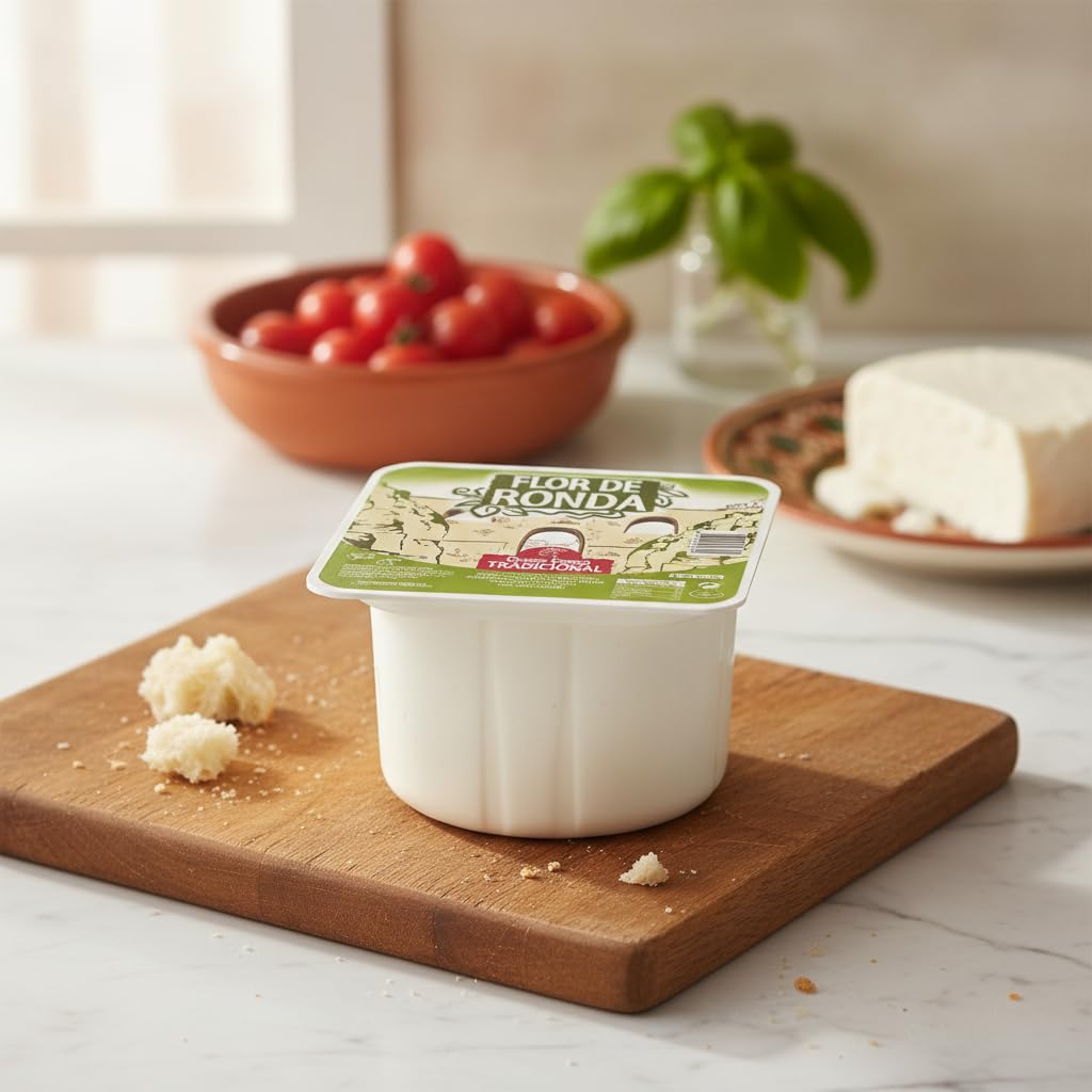 Queso Fresco Tradicional de Mezcla (55% Cabra, 45% Vaca) - Formato Familiar 1 kg - Origen España - Sin Gluten y Sin OMG - Ideal para Ensaladas y Postres - NEXU