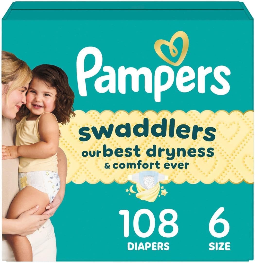 Swaddlers Diapers - Size 6, One Month Supply (108 Count), Ultra Soft Disposable Baby Diapers