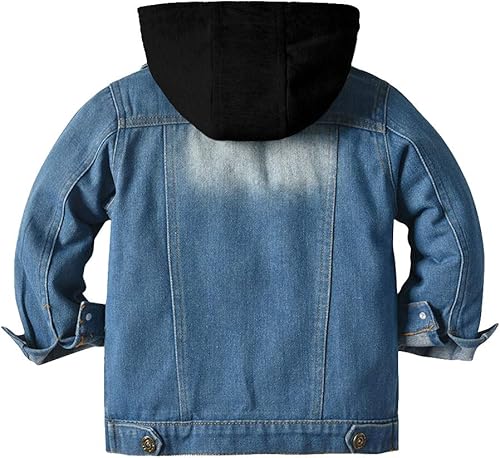 Miniatura 2 de IMEKIS Chaquetas de mezclilla para bebé con botones, abrigo con capucha rasgada, parte superior de vaquero, ropa de otoño para niños y niñas
