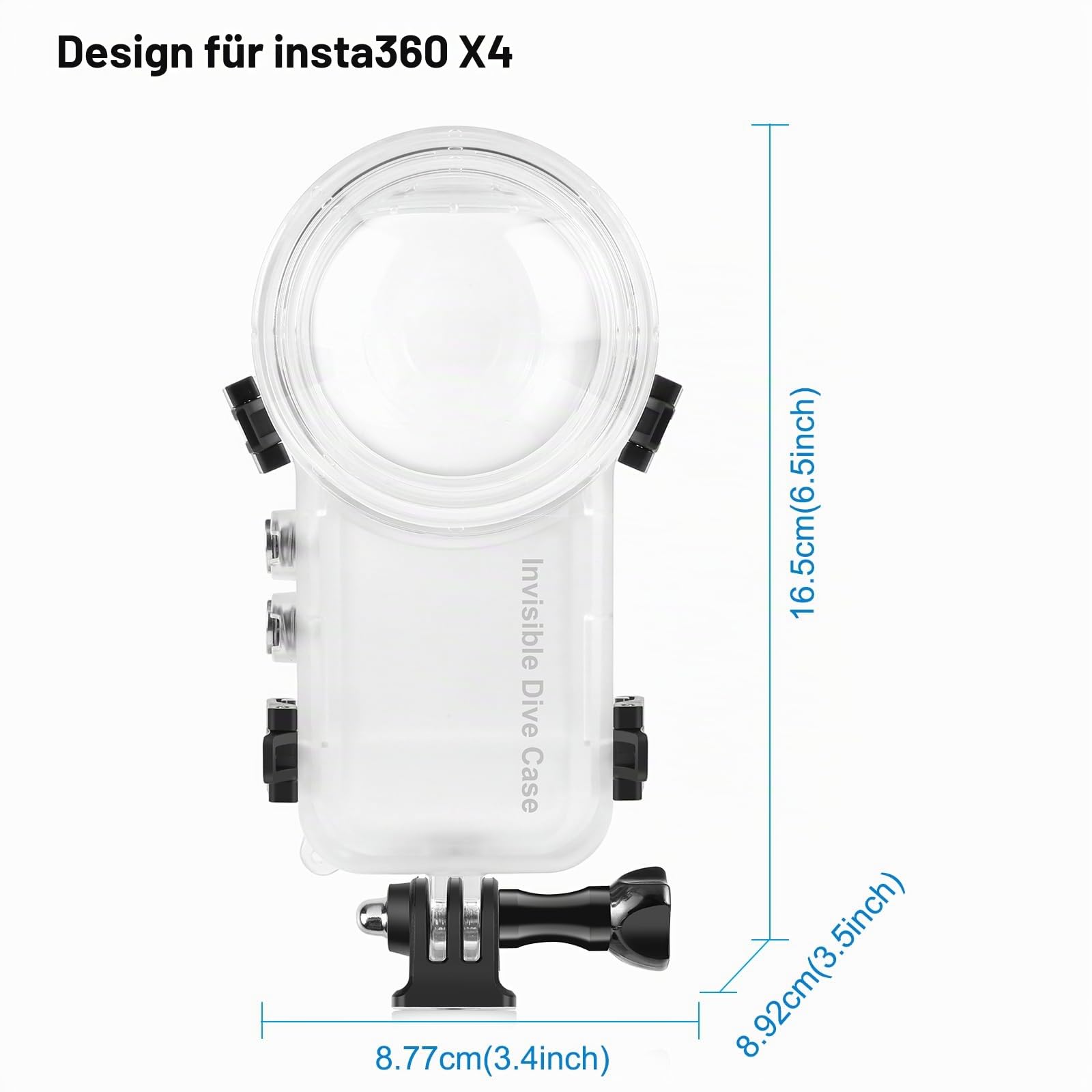PULUZ wasserdichte Tauchtasche für Insta360 X4, 50 m Unterwasser-unsichtbare Tauchhülle für Insta360 X4 Kamera-Zubehör, versiegelte Schutzhülle, Gehäuse, 360-Grad-Fotografie