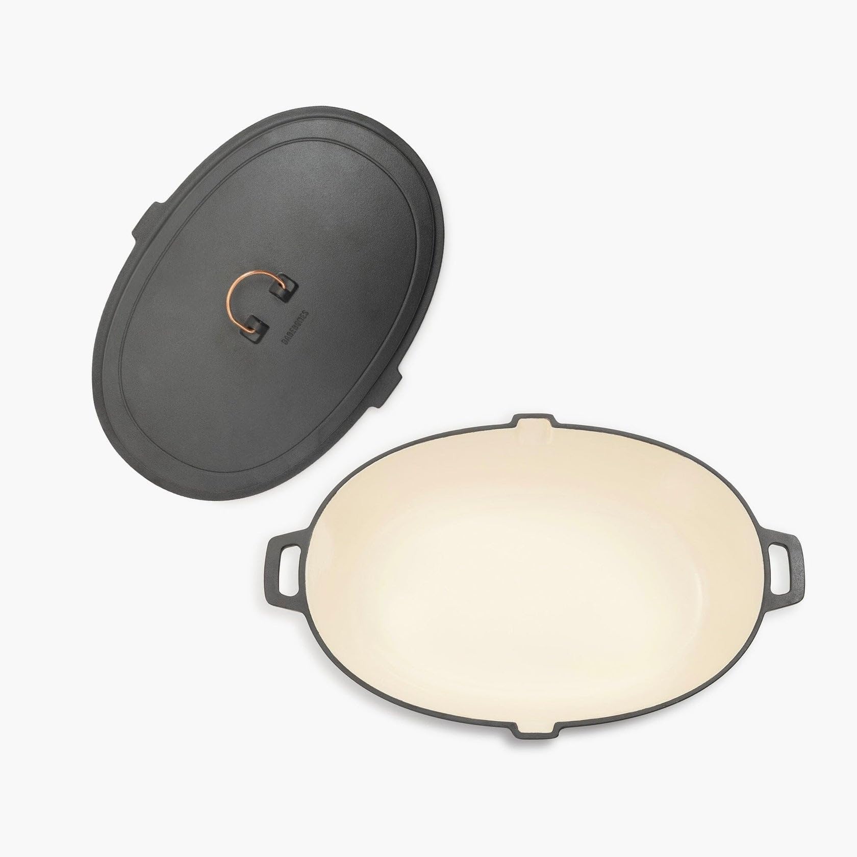 Barebones Enamel Lined Cast Iron Roaster: Durable Roasting Pan with Lid, Ideal for Family-Style Meals, 6.7L Roaster for Indoor & Outdoor Use, Perfect Pans for Thanksgiving and Campfire Cooking