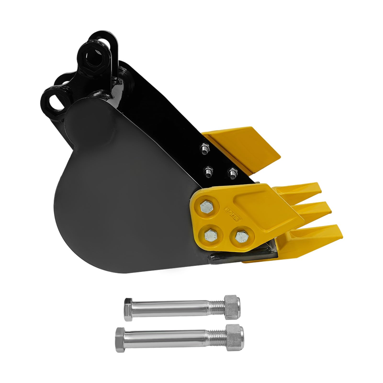 Baggerlöffel, Minibaggerlöffel, Minibagger Schaufel Bagger Anbaugerät Stahl Zahn für Baumaschine 0.8 1.8 t 2 Zahn 49 cm Erdarbeiten Bau Landwirtschaft Graben (Schwarz, 30cm)