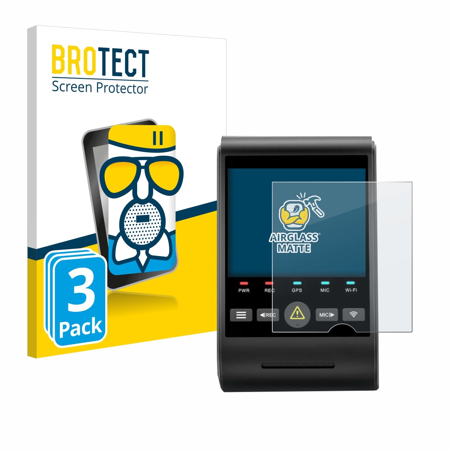 brotect Anti-Glare Glass Screen Protector Matte Compatible with VIOFO A229 PRO (3 Pack) - Anti-Scratch 9H Protection Film