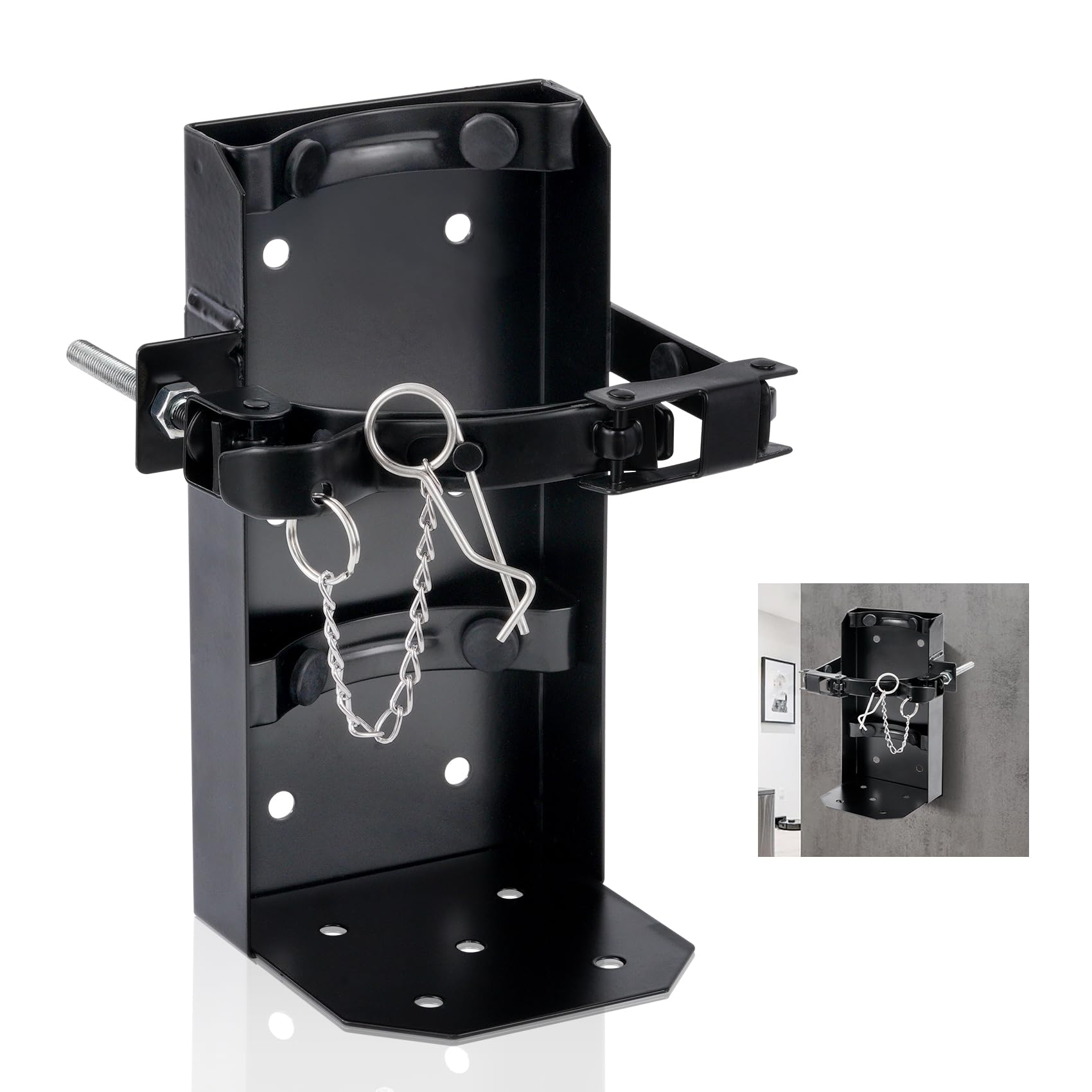 Soporte de pared negro para extintor de incendios apto para extintor de CO2 seco de 10 libras / 5 libras