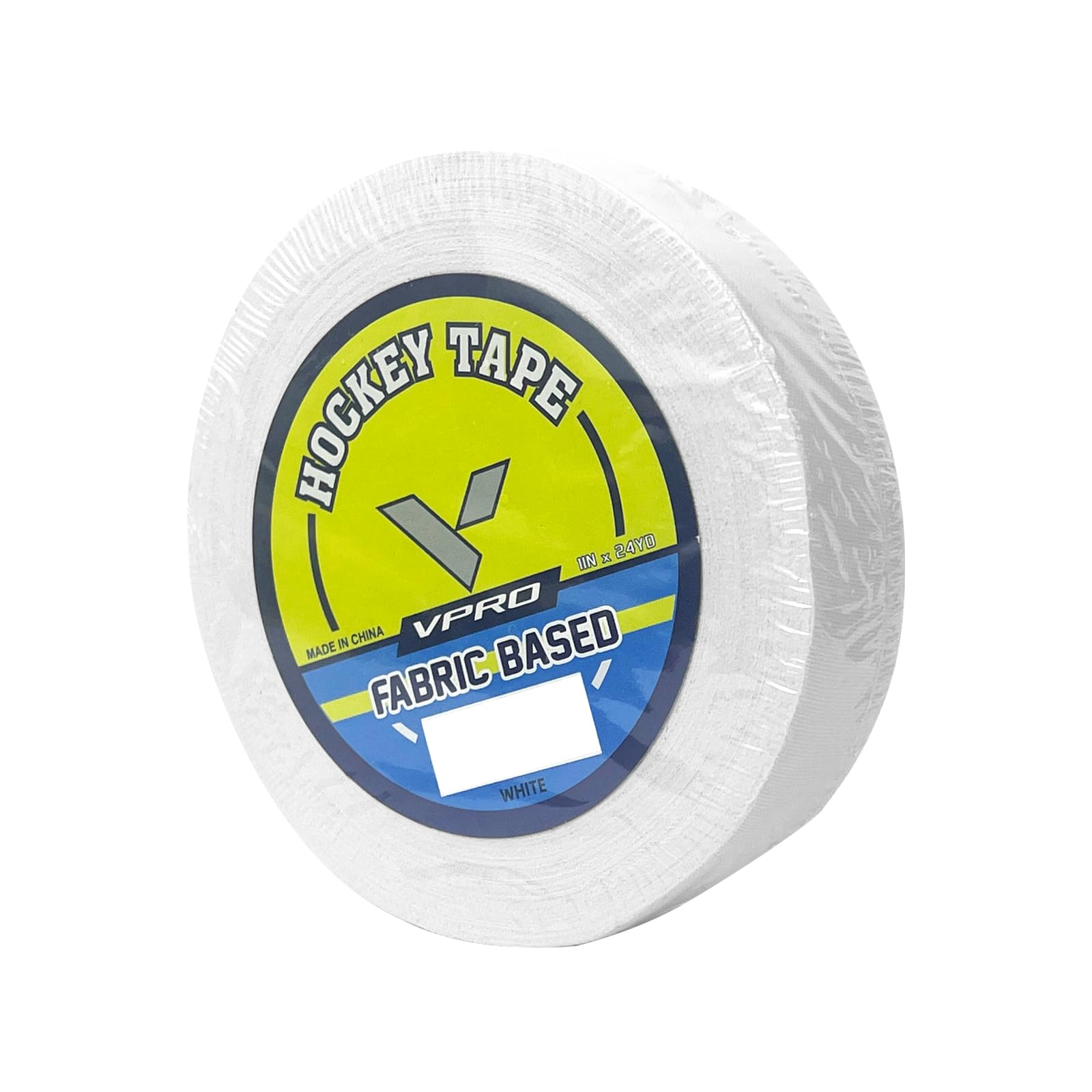 VPRO Hockey Tape 1 Pack - Cloth Stick Tape - Strong, Long-Lasting Adhesive for Stick Blade, Lacrosse, Baseball Professional Quality (White, 1 * 24yd)