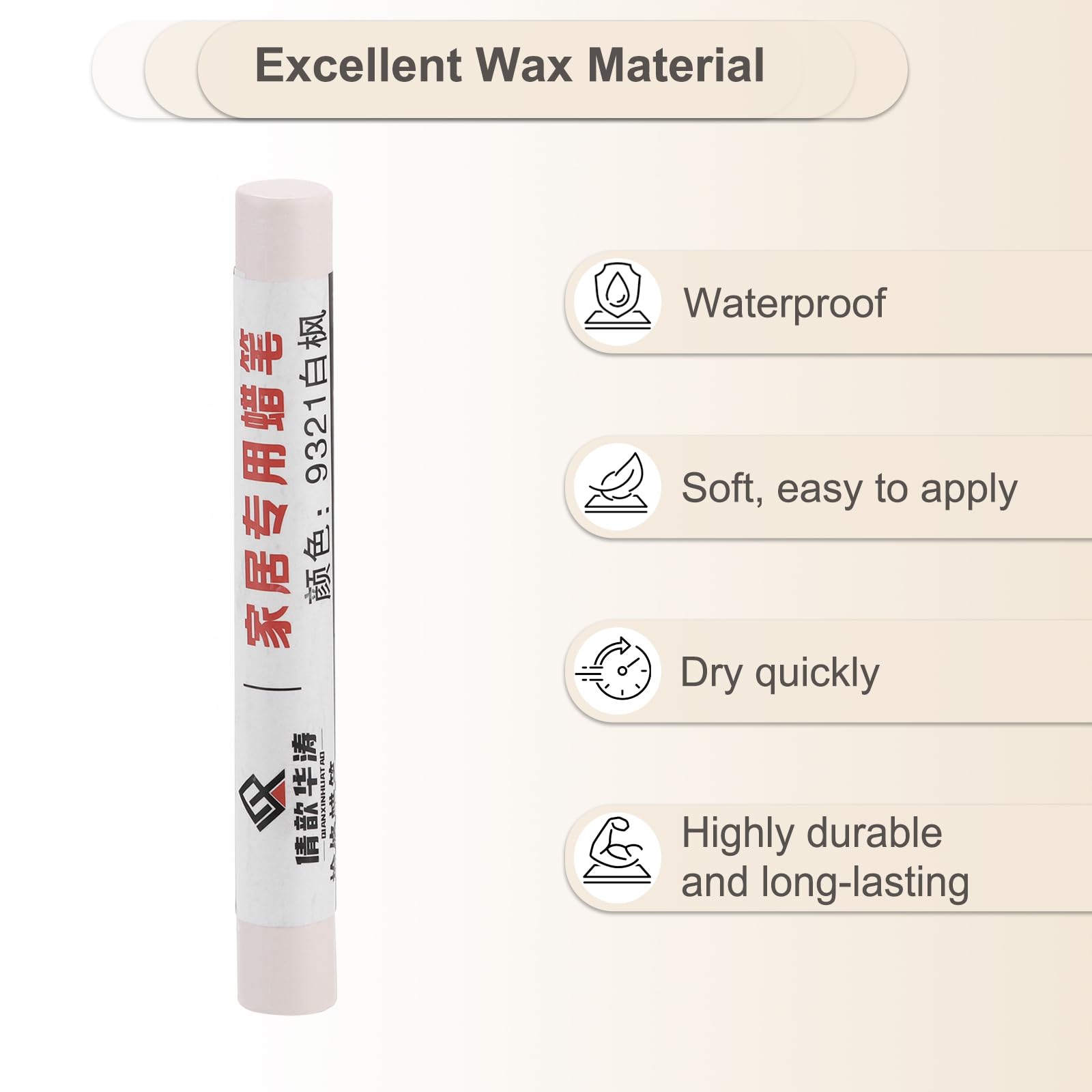 PATIKIL Furniture Repair Crayons, 6 Pcs Wax Wood Filler Sticks Wood Wax Crayons for Scratches Wood Floor, Holes, Tables, White Maple - Image 3