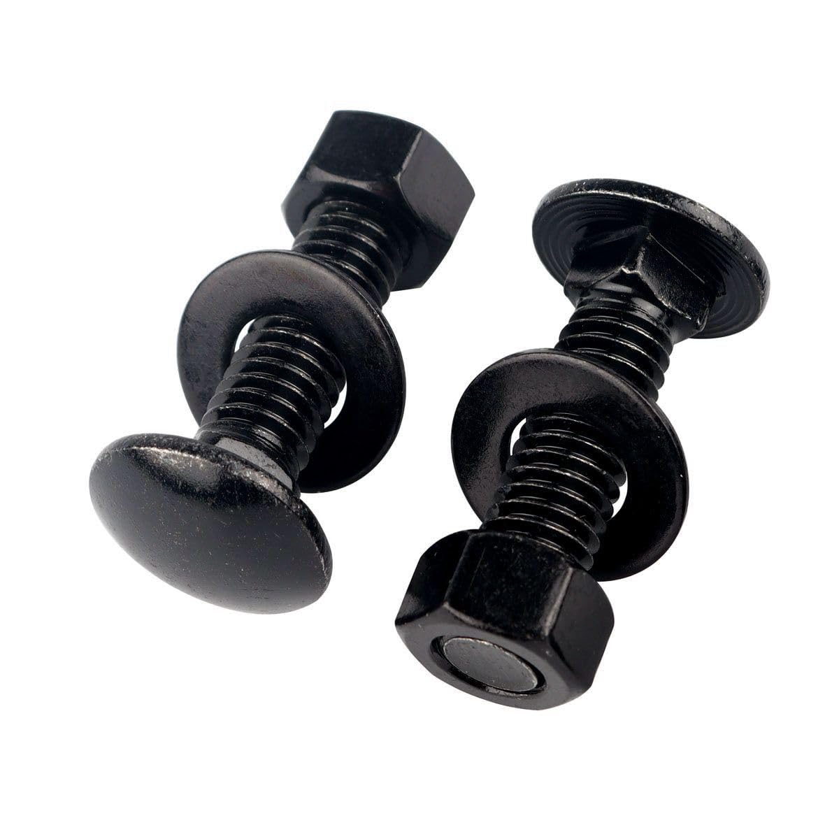 10 Sets 1/4-20 x 3/4" Carriage Bolts Screws Round Head Square Neck and Hex Nuts, Flat Washers 304 Stainless Steel 18-8 Full Thread, Black