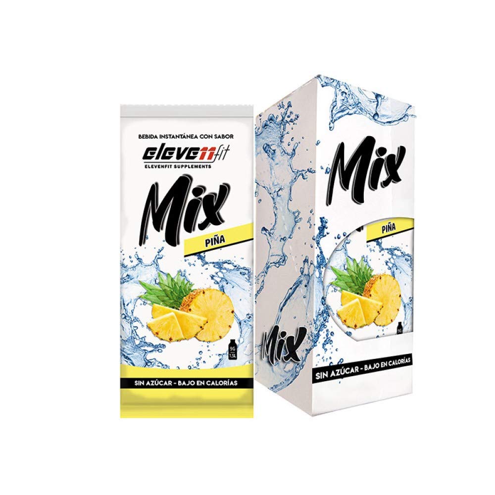 Eleven Fit Mix Instantáneo Sabor Piña Sin Azúcar Baja en Calorías 1.5L Caja 12 Sobres
