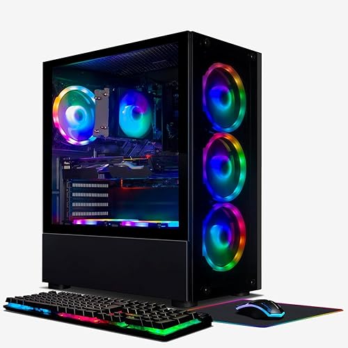 STGAubron Gaming PC Desktop, AMD Ryzen 5 2600 up to 3.9G, GeForce RTX 2060 6G, 16G DDR4, 512G SSD, 600M WiFi, BT 5.0, RGB Fan x6, Windows 11 Home