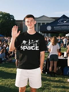 College T-Shirt Student Back to School Tee Science Chemistry Space Top Short Sleeve Tees Gift for Men