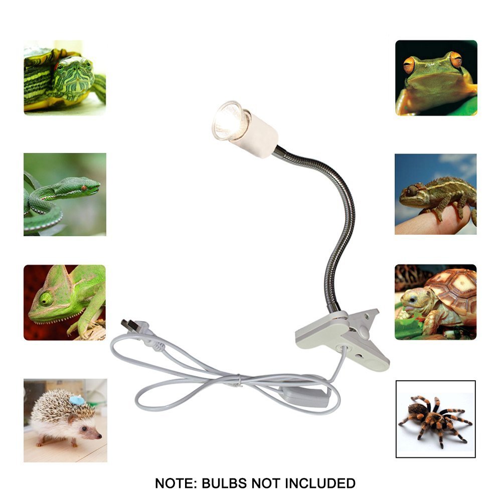 UVA UVB - Lámpara de calor para reptiles y reptiles, de cerámica, 110 V a 130 V (blanco)